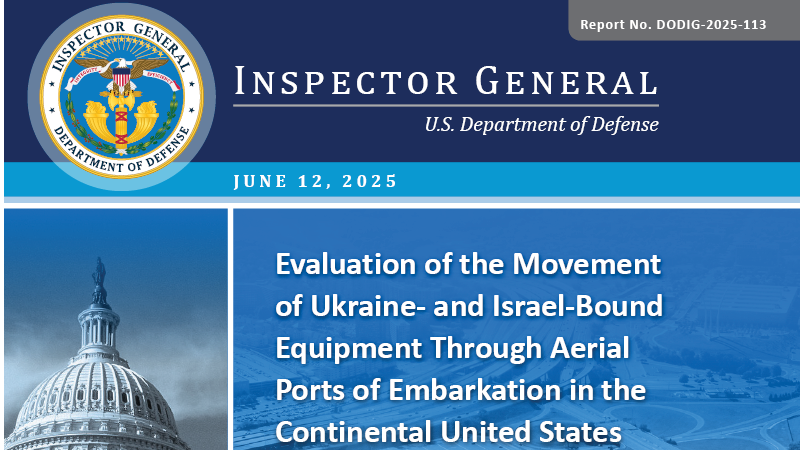 Evaluation of the Movement of Ukraine- and Israel-Bound Equipment